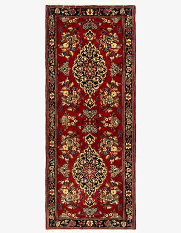 2' 7 x 6' 6 Hand Knotted Qom Persian Runner Rug