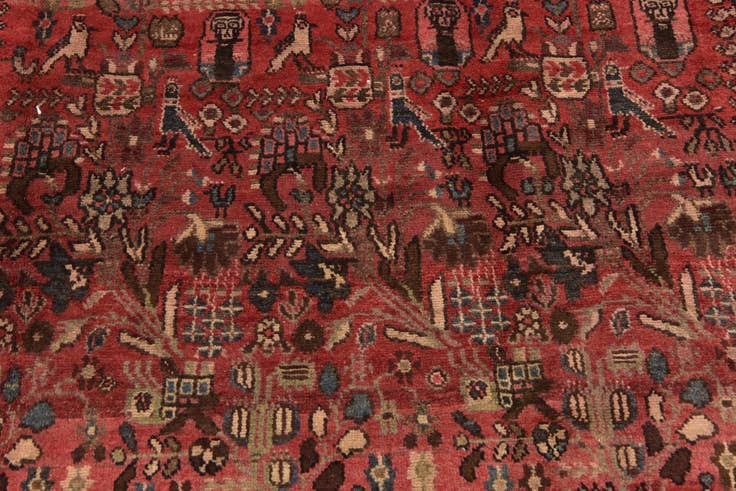 Detail image of 4' 8 x 13' Hand Knotted Roodbar Persian Wool Runner Rug