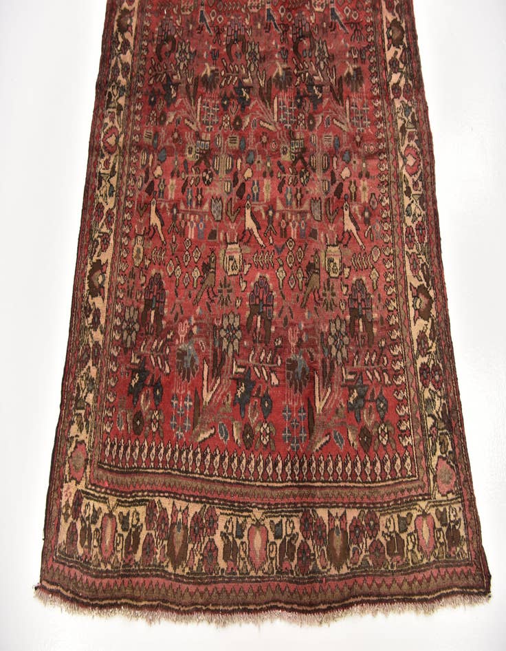 Detail image of 4' 8 x 13'  Hand Knotted Roodbar Persian Wool Runner Rug