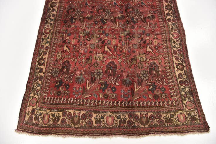 Detail image of 4' 8 x 13' Hand Knotted Roodbar Persian Wool Runner Rug