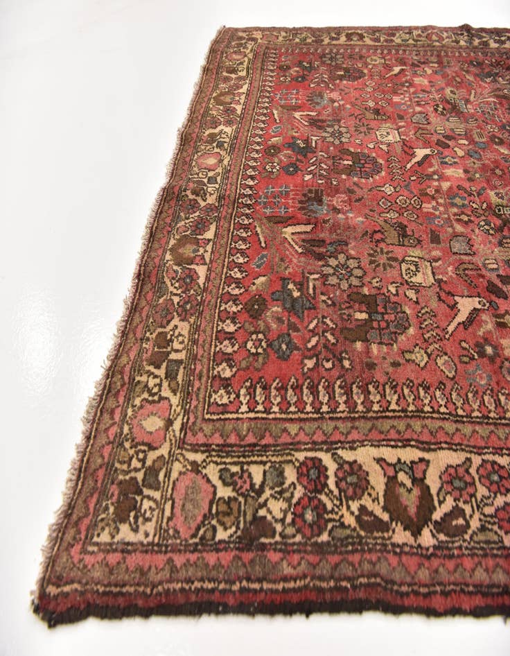 Detail image of 4' 8 x 13'  Hand Knotted Roodbar Persian Wool Runner Rug