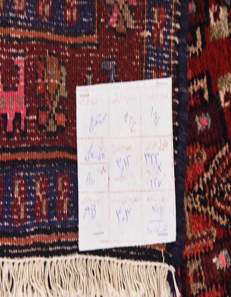 Detail image of 4' 2 x 10' 7  Hand Knotted Sanandaj Persian Wool Runner Rug