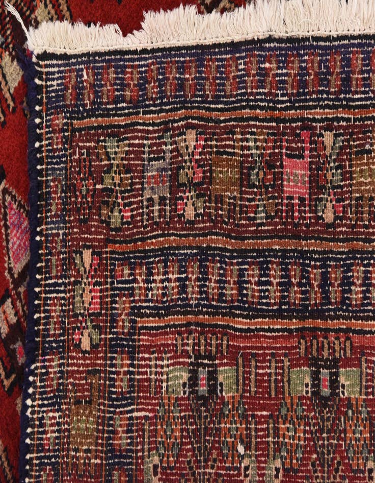 Detail image of 4' 2 x 10' 7  Hand Knotted Sanandaj Persian Wool Runner Rug