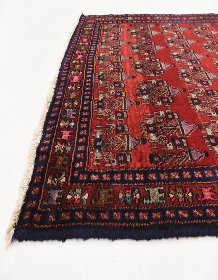 Detail image of 4' 2 x 10' 7  Hand Knotted Sanandaj Persian Wool Runner Rug