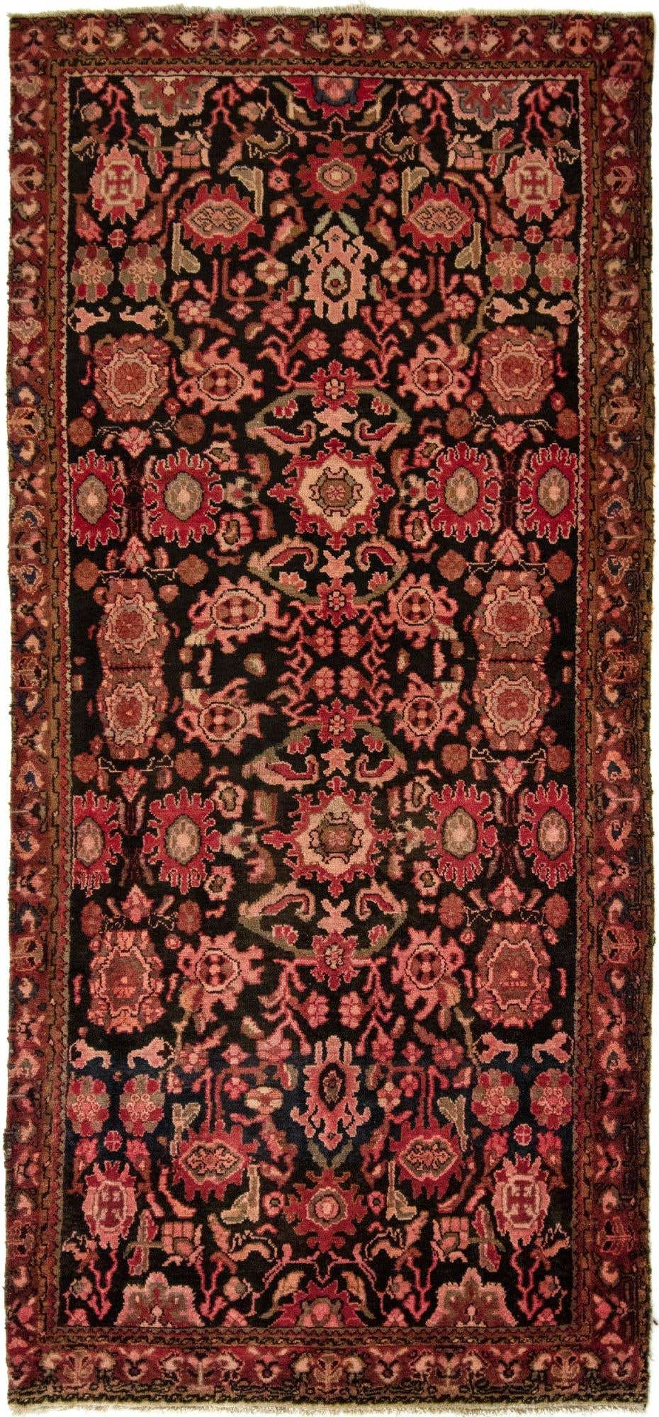 4' 2 x 9' 6 Sarough Wool Runner Rug