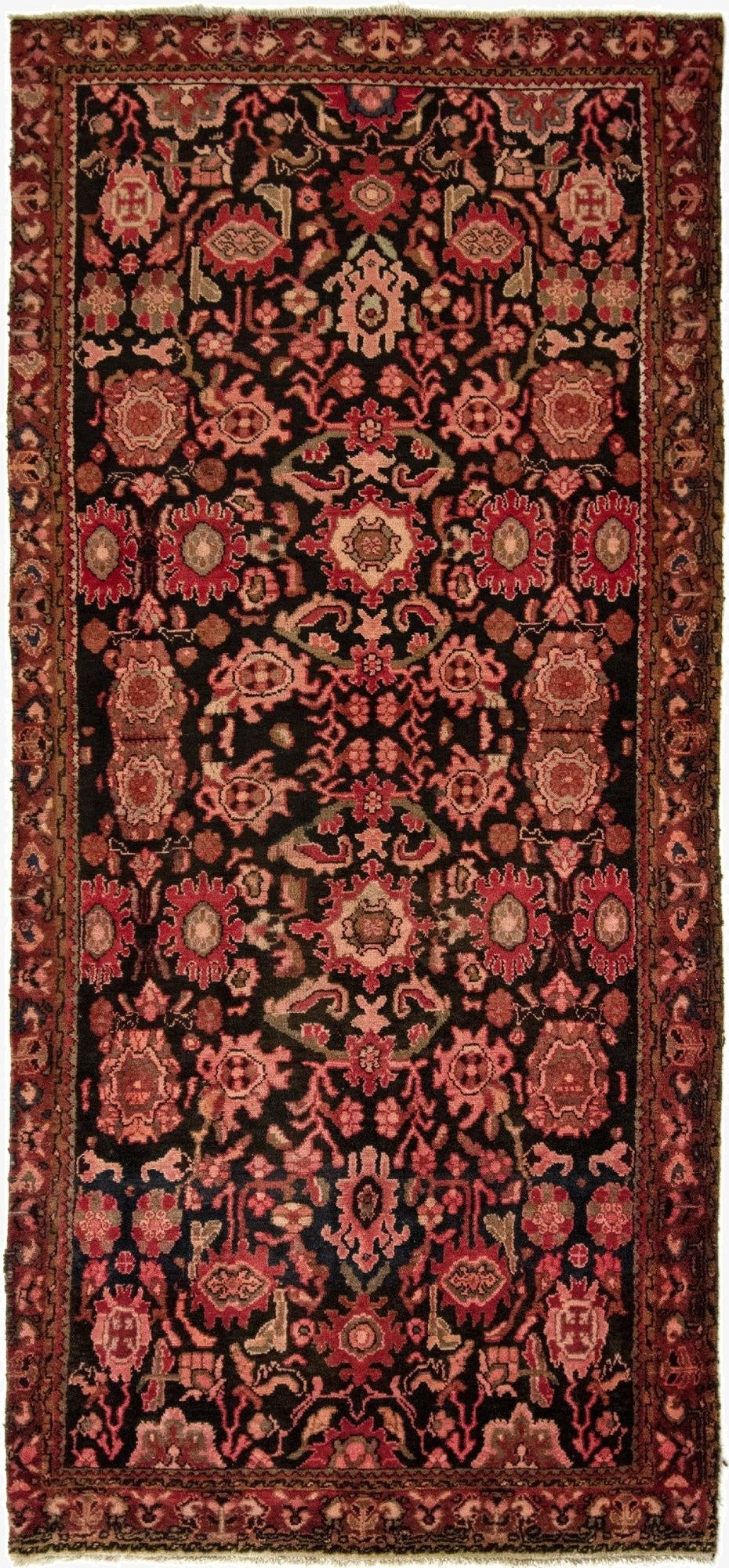 128cm x 290cm Sarough Wool Runner Rug