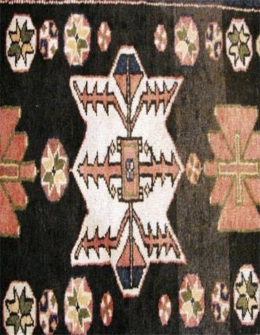 Detail image of 3' 8 x 9' 7 Hand Knotted Saveh Persian Wool Runner Rug