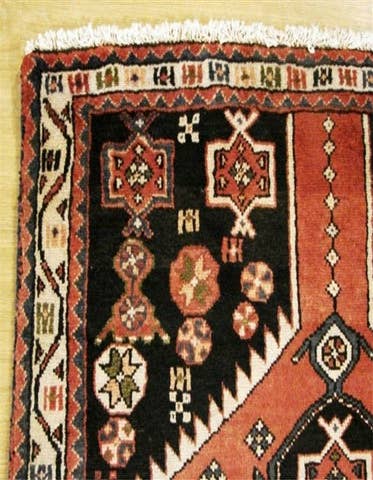 Detail image of 3' 8 x 9' 7 Hand Knotted Saveh Persian Wool Runner Rug