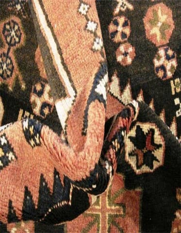 Detail image of 3' 8 x 9' 7 Hand Knotted Saveh Persian Wool Runner Rug