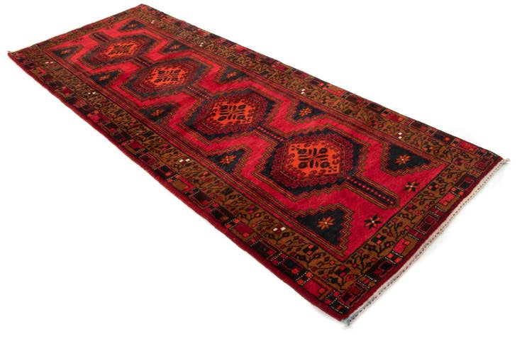 Detail image of 3' 7 x 9' 5 Hand Knotted Shahsavan Persian Wool Runner Rug