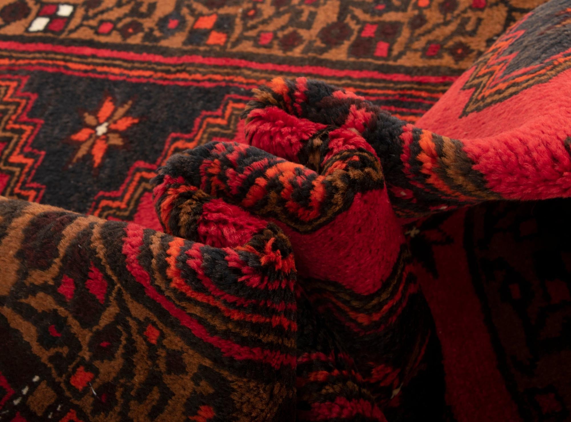 3' 7 x 9' 5 Hand Knotted Shahsavan Persian Wool Runner Rug
