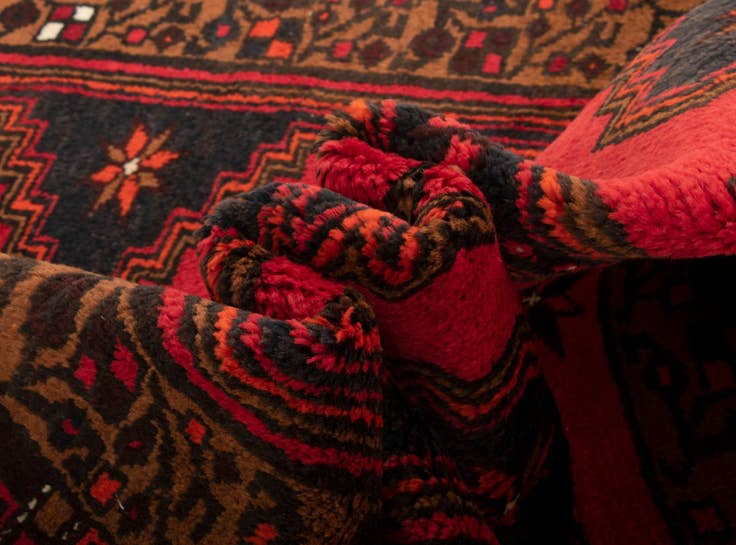 Detail image of 3' 7 x 9' 5 Hand Knotted Shahsavan Persian Wool Runner Rug