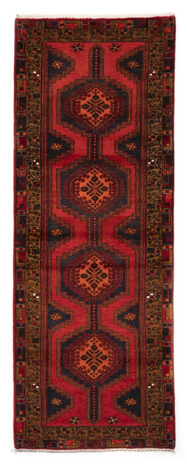 Detail image of 3' 7 x 9' 5 Hand Knotted Shahsavan Persian Wool Runner Rug