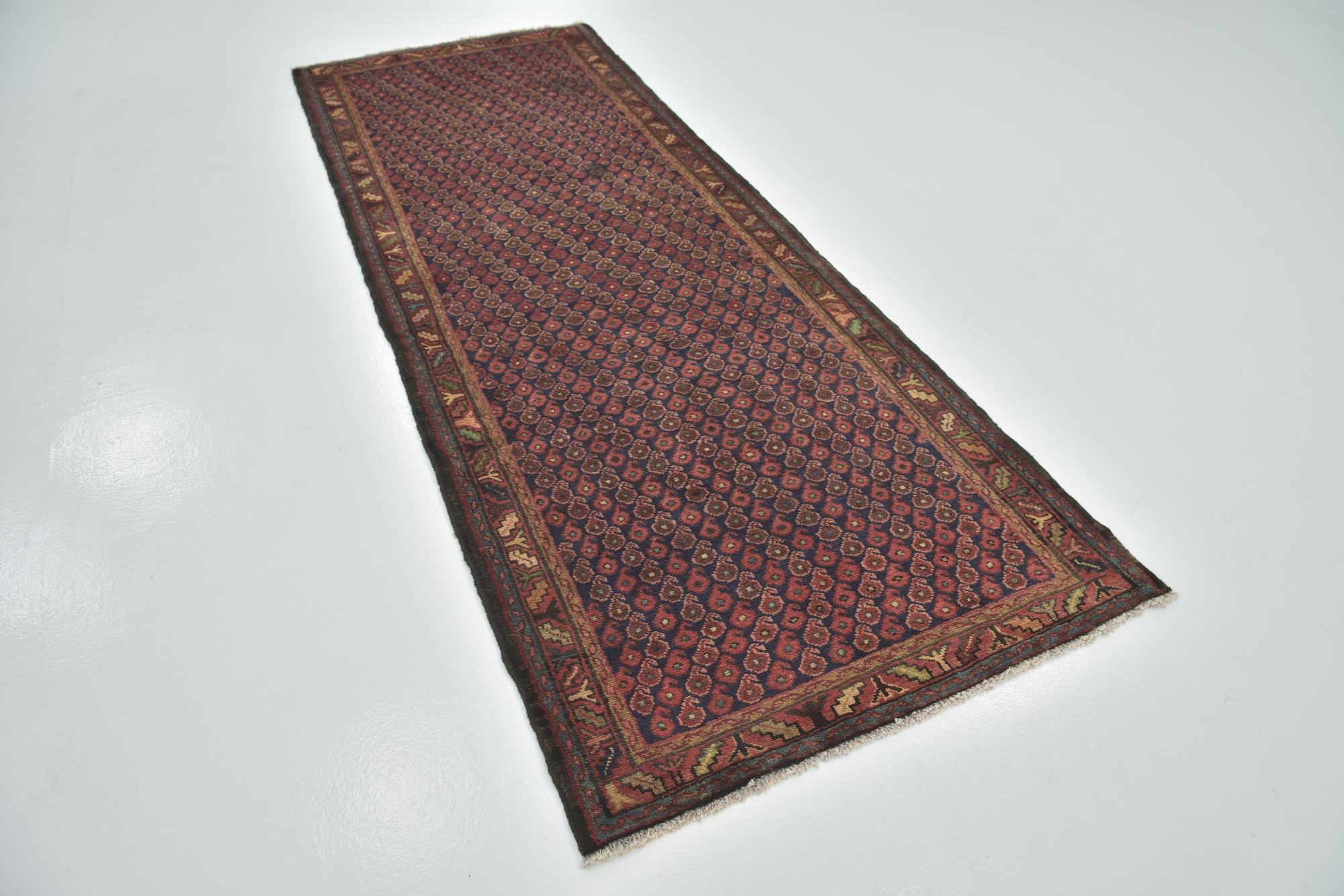 3' 7 x 10' Hand Knotted Shahsavand Persian Wool Runner Rug