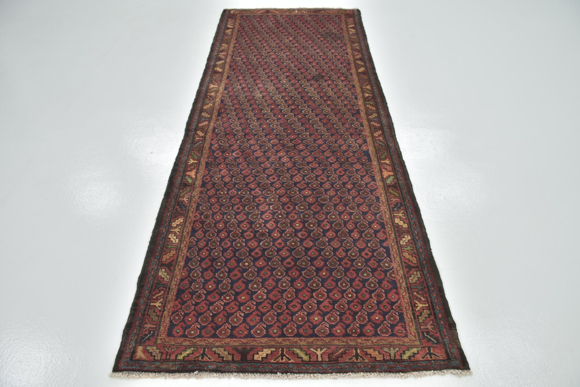 3' 7 x 10' Hand Knotted Shahsavand Persian Wool Runner Rug