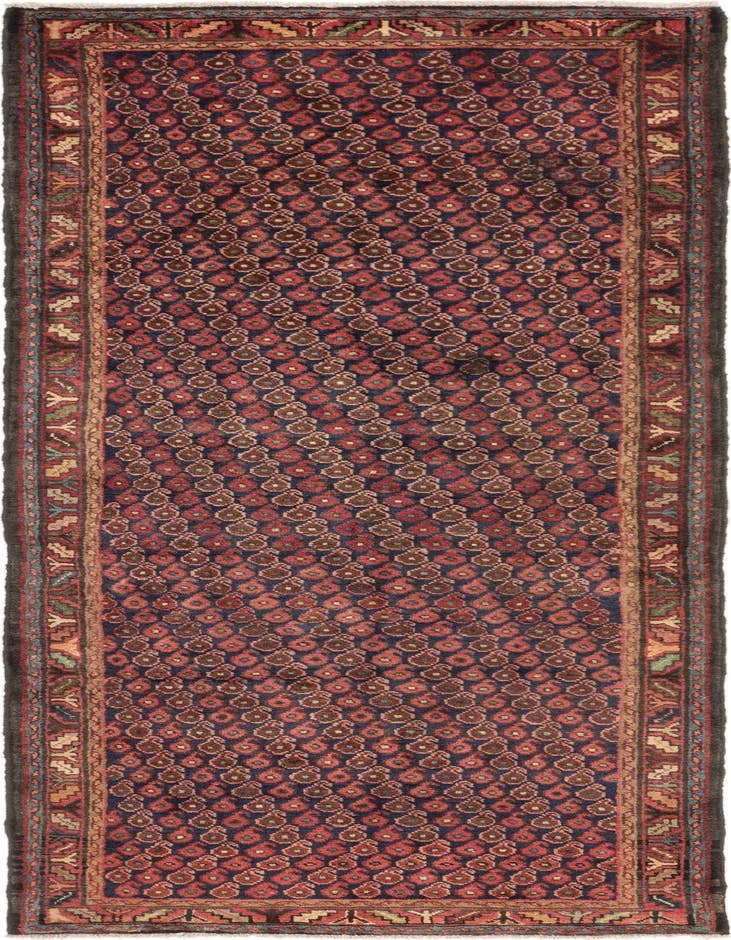 Detail image of 3' 7 x 10' Hand Knotted Shahsavand Persian Wool Runner Rug