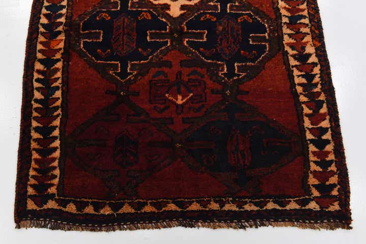 3' 7 x 12' 2 Hand Knotted Shiraz-Lori Persian Wool Runner Rug