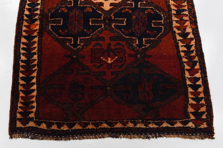 Detail image of 3' 7 x 12' 2 Hand Knotted Shiraz-Lori Persian Wool Runner Rug