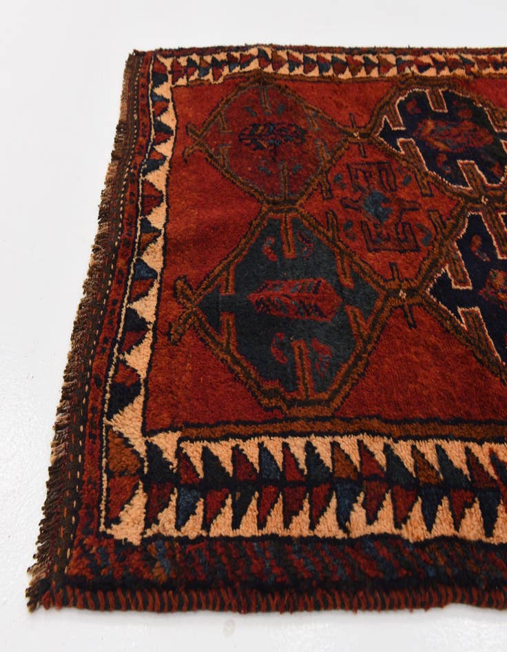 Detail image of 3' 7 x 12' 2  Hand Knotted Shiraz-Lori Persian Wool Runner Rug