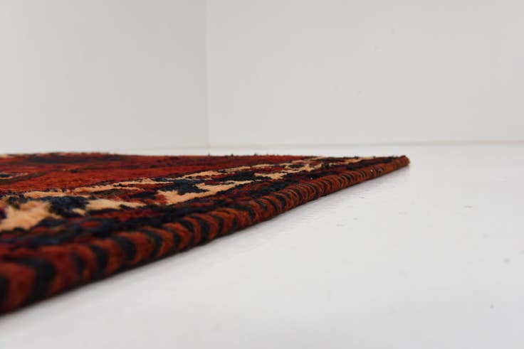 Detail image of 3' 7 x 12' 2 Hand Knotted Shiraz-Lori Persian Wool Runner Rug