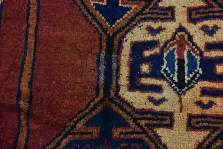 4' 3 x 12' 5 Hand Knotted Shiraz-Lori Persian Wool Runner Rug