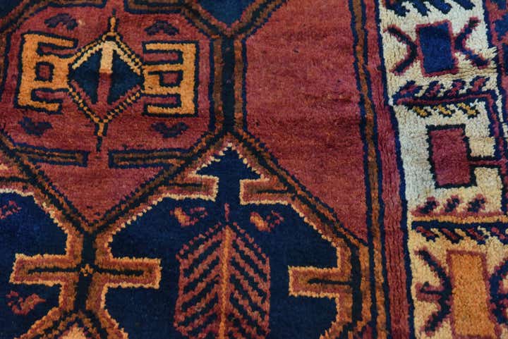 4' 3 x 12' 5 Hand Knotted Shiraz-Lori Persian Wool Runner Rug