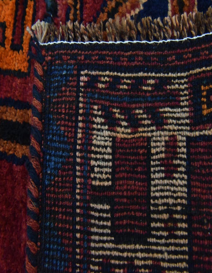 Detail image of 4' 3 x 12' 5  Hand Knotted Shiraz-Lori Persian Wool Runner Rug