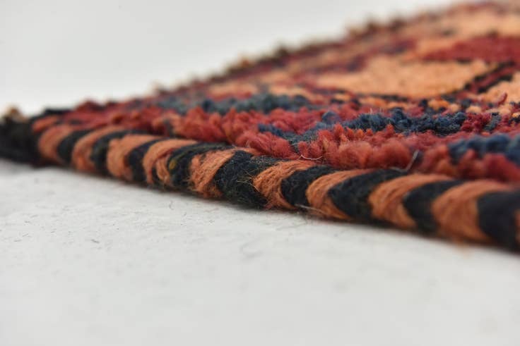 Detail image of 4' 3 x 12' 5 Hand Knotted Shiraz-Lori Persian Wool Runner Rug