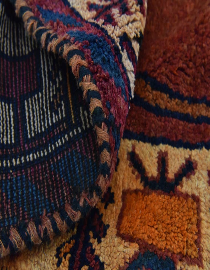 Detail image of 4' 3 x 12' 5  Hand Knotted Shiraz-Lori Persian Wool Runner Rug