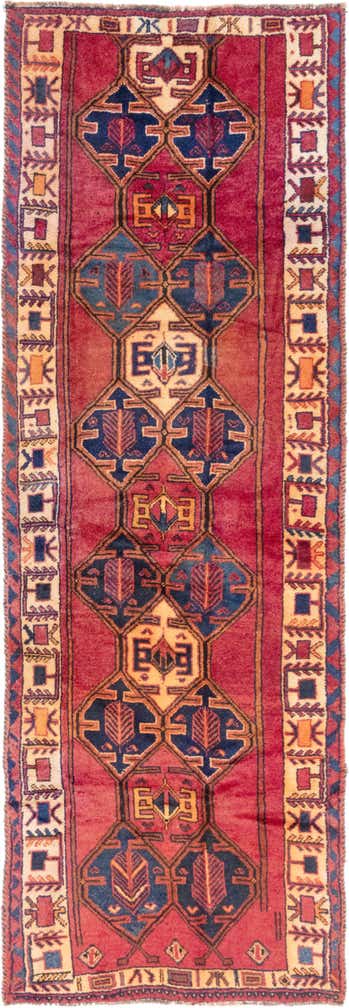 4' 3 x 12' 5 Hand Knotted Shiraz-Lori Persian Wool Runner Rug
