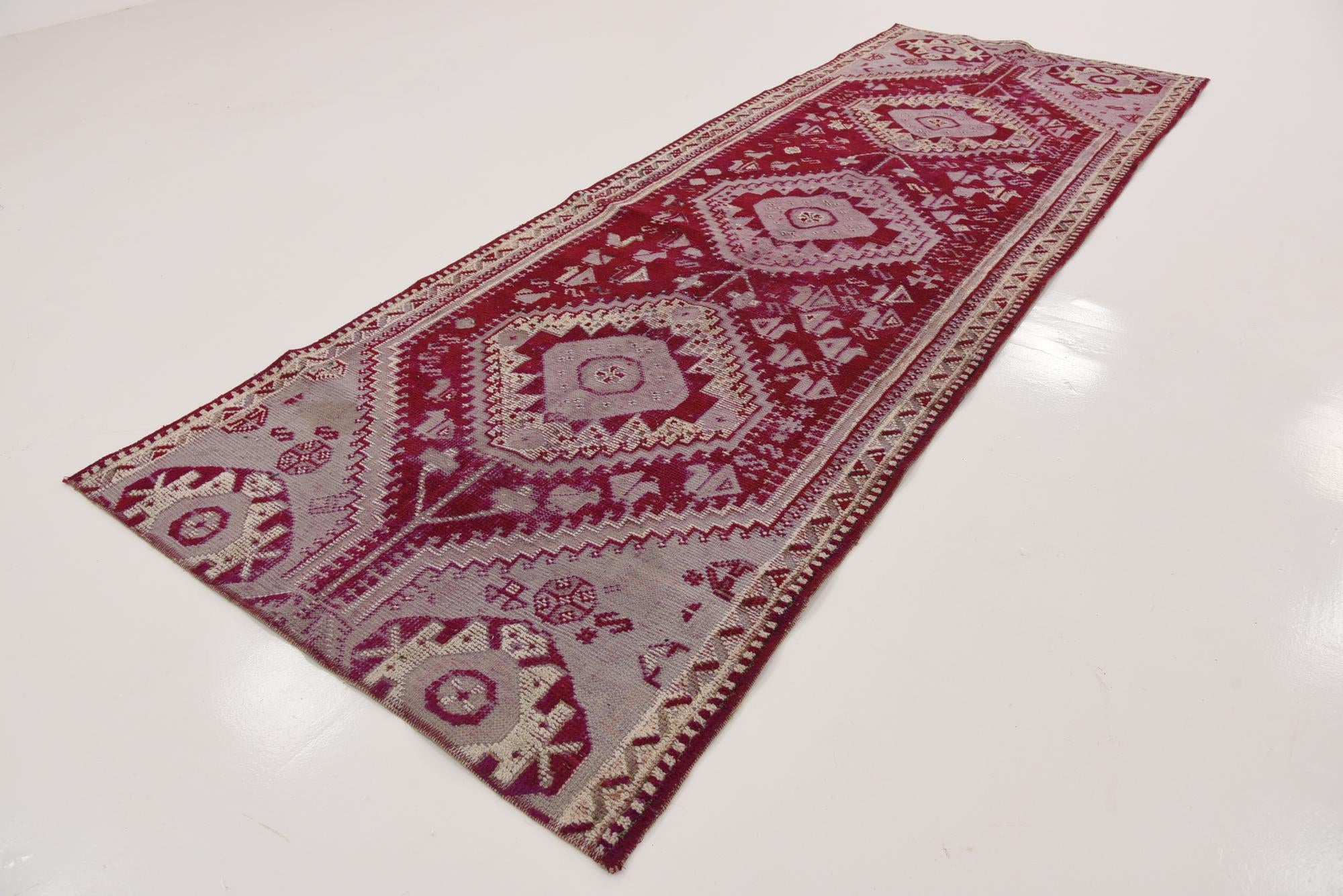 3' 11 x 11' 5 Hand Knotted Shiraz Persian Wool Runner Rug