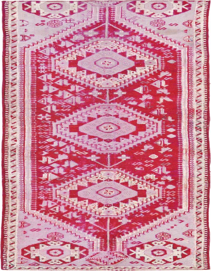 Detail image of 3' 11 x 11' 5 Hand Knotted Shiraz Persian Wool Runner Rug