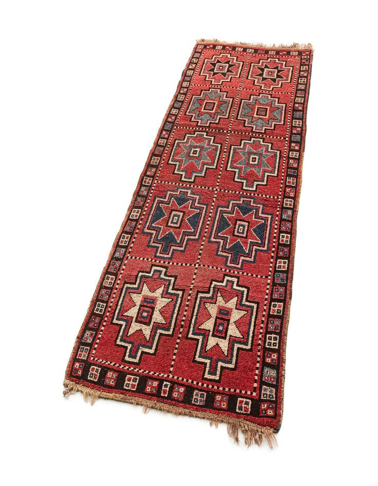 Detail image of 3' 10 x 8' 7 Hand Knotted Shiraz Persian Wool Runner Rug
