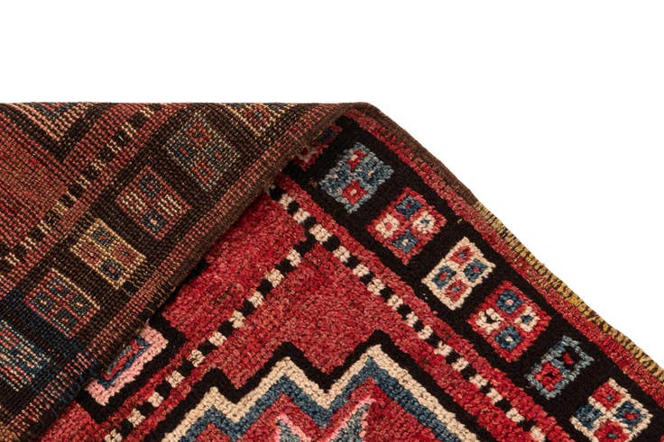 Detail image of 3' 10 x 8' 7 Hand Knotted Shiraz Persian Wool Runner Rug