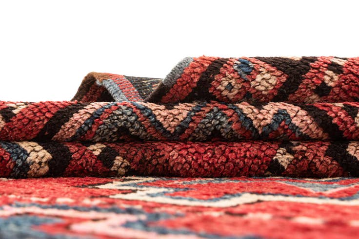 Detail image of 3' 10 x 8' 7 Hand Knotted Shiraz Persian Wool Runner Rug