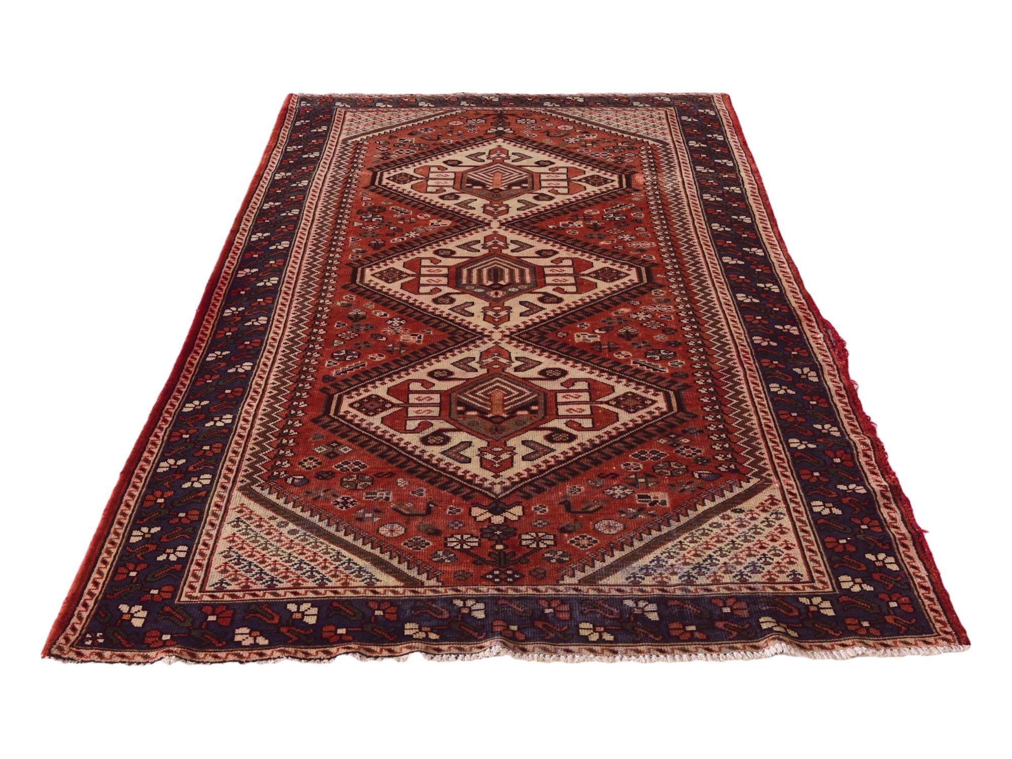 5' x 9' 9 Hand Knotted Shiraz Persian Wool Runner Rug