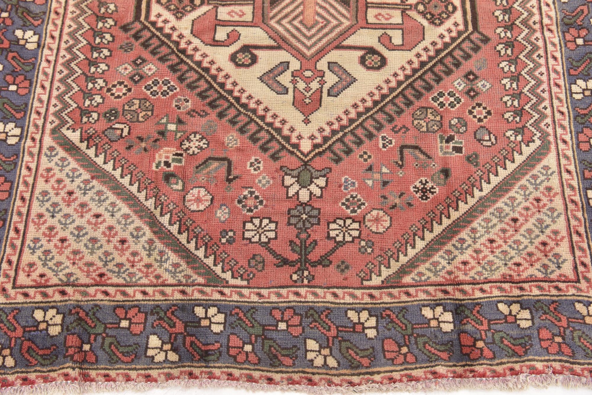 5' x 9' 9 Hand Knotted Shiraz Persian Wool Runner Rug