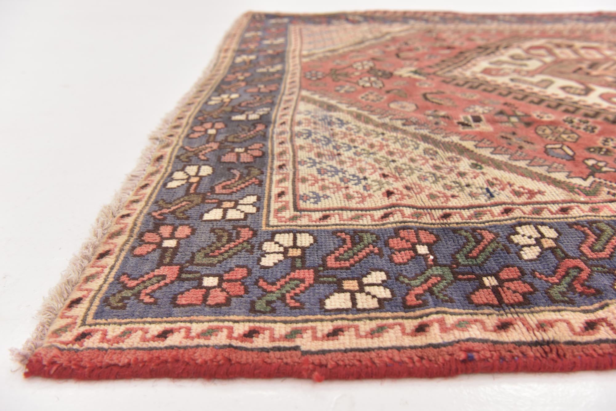 5' x 9' 9 Hand Knotted Shiraz Persian Wool Runner Rug