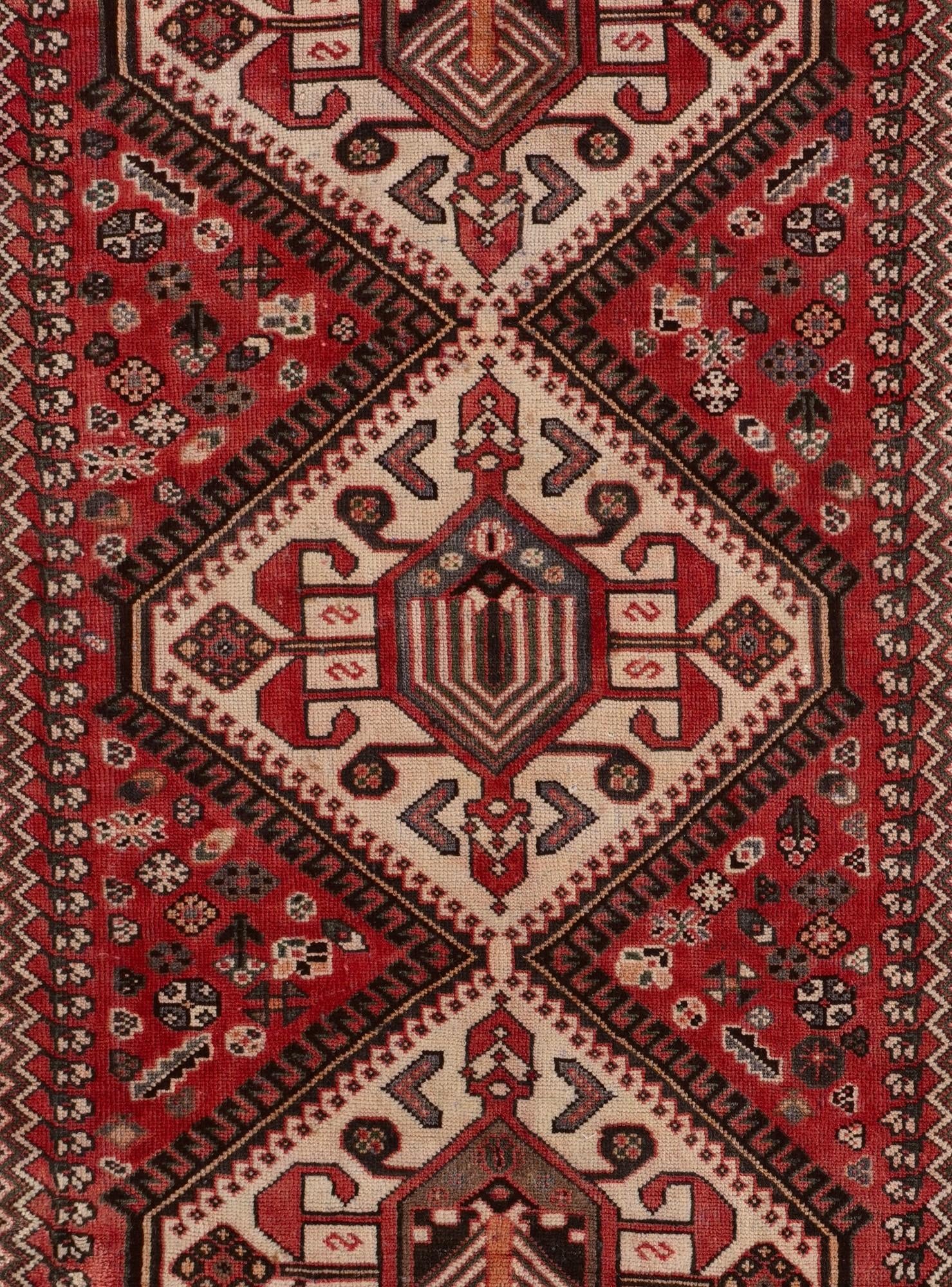 5' x 9' 9 Hand Knotted Shiraz Persian Wool Runner Rug