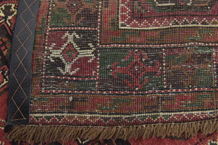 4' x 9' 8 Hand Knotted Shiraz Persian Wool Runner Rug
