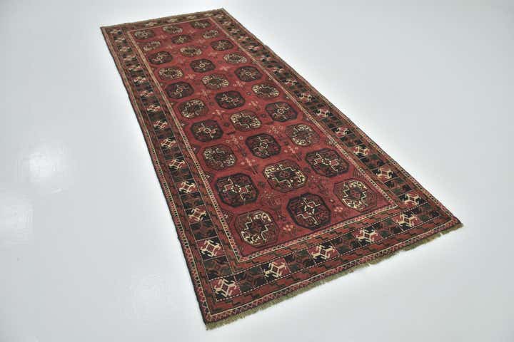 4' x 9' 8 Hand Knotted Shiraz Persian Wool Runner Rug