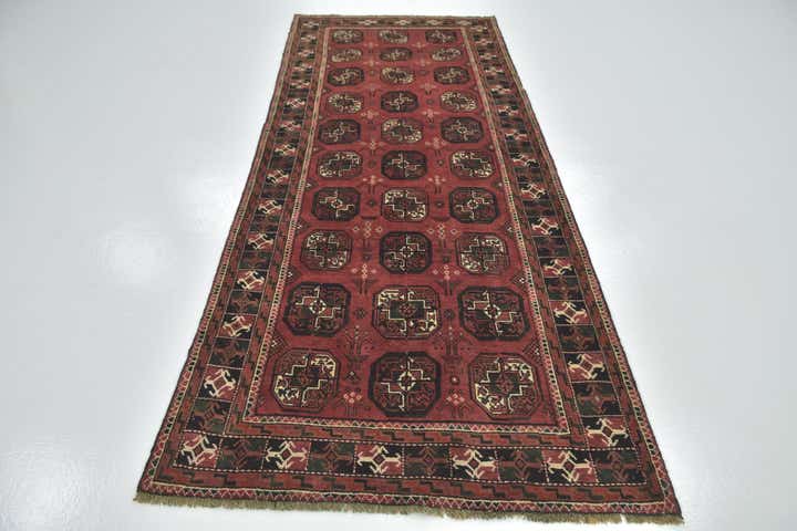 4' x 9' 8 Hand Knotted Shiraz Persian Wool Runner Rug