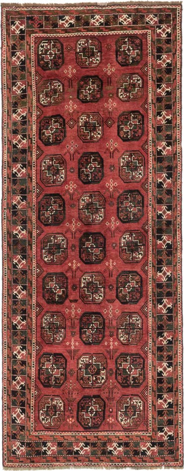 Detail image of 4' x 9' 8 Hand Knotted Shiraz Persian Wool Runner Rug