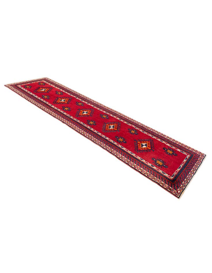 Detail image of 2' 7 x 9' 10 Hand Knotted Shiraz Wool Runner Rug