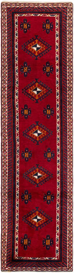 Detail image of 2' 7 x 9' 10 Hand Knotted Shiraz Wool Runner Rug