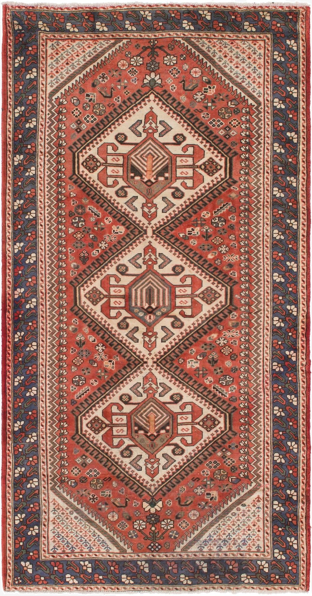 Primary image 5' x 9' 9  Hand Knotted Shiraz Persian Wool Runner Rug