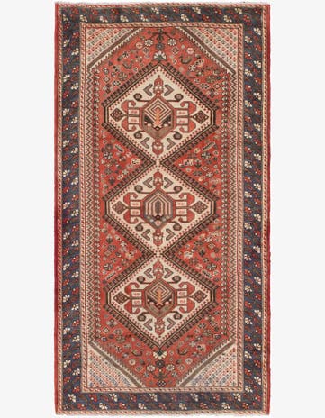 5' x 9' 9 Hand Knotted Shiraz Persian Wool Runner Rug