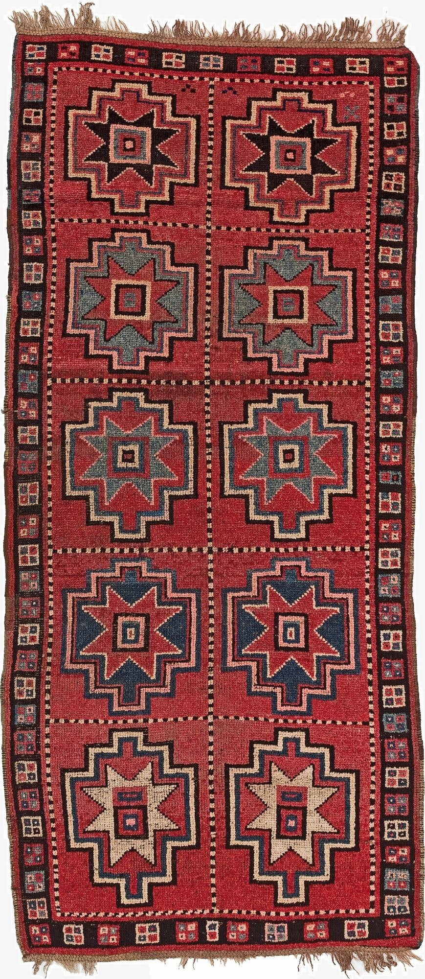 3' 10 x 8' 7  Hand Knotted Shiraz Persian Wool Runner Rug