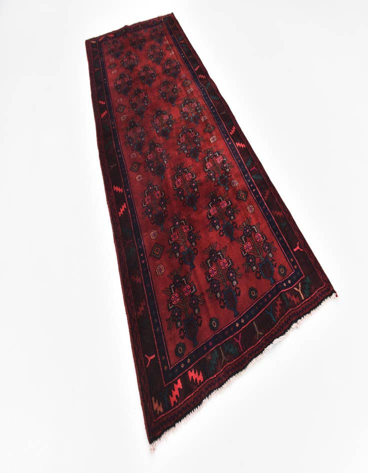 Detail image of 4' 3 x 10'  Hand Knotted Sirjan Persian Wool Runner Rug