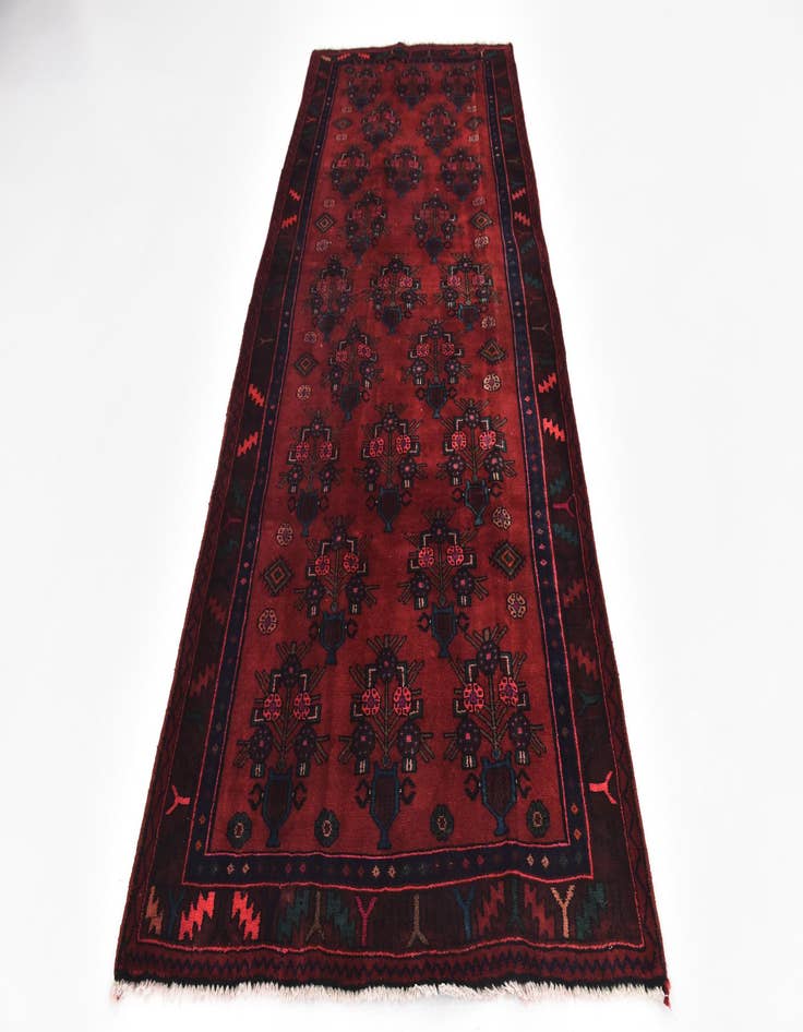 Detail image of 4' 3 x 10'  Hand Knotted Sirjan Persian Wool Runner Rug